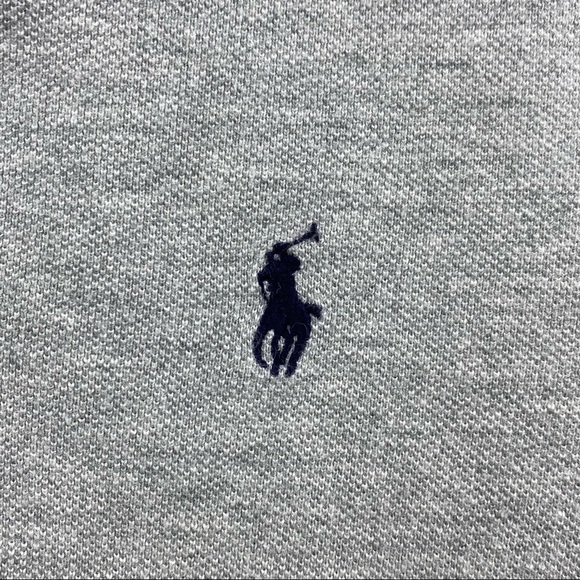 POLO Ralph Lauren Classic Cotton Mesh Polo Shirt Pony SS Heather Grey M 10-12 - Picture 7 of 15